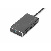 USB 3.0 Hub, 4-port Incl. 5V/2A power supply, Aluminium housing