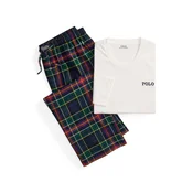 Polo Ralph Lauren Dolga pižama temno modra/temno zelena/grenada/bela