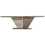 Casa Padrino luxury dining table gray/gold 252 x 112 x H. 79 cm - Solid wood dining room table - Dining room furniture - Luxury furniture - Luxury furnishings