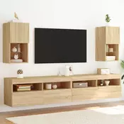 TV ormarici s LED svjetlima 2 kom boja hrasta 30,5x30x60 cm