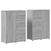 Vidaxl Komoda 2 kosa siva sonoma 60x31x84 cm inženirski les