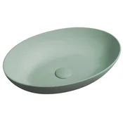 FORMIGO betonski umivalnik z zgornjim pultom, 60x40 cm, zelena - Zelena - 60x14,5x40 cm - Sapho - FORMIGO - 24 - Beton - Lepilo - Ovalni/elipsasti - 600 - 145 - 400 - 14