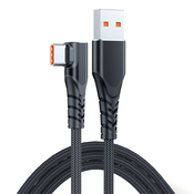 Polnilni in podatkovni kabel Ultra Rapid Fire s 66 W moči polnjenja in 6 A prenosa električnega toka - črn