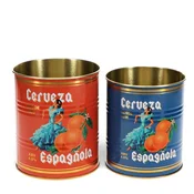 Dekorativne škatle za shranjevanje v kompletu 2 ks iz kositra o 11x13 cm Cerveza Espanola – Rex London