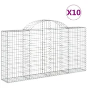 Lucne gabionske košare 10kom 200x30x100/120cm pocincano željezo
