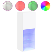 MAISON CHIC TV omarica - TV stojalo - Televizijska omarica z LED lučmi bela 40,5x30x102 cm, (21701112)