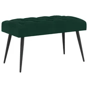 Vidaxl Klop s gumbnim oblazinjenjem Temno zelena 80 x 40 x 46 cm Žamet