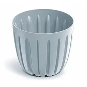 Prosperplast Plastični cvetlični lonček z utorjenim pokrovom, svetlo siv, 13,8 cm, Wario
