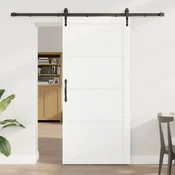 vidaXL Drsna vrata ORKDAL 93 x 202 cm Inženirski les Bela in črna