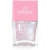 Nails Inc. It’s Topless gel lak za nohte za dolgoobstojen učinek odtenek Kat Baby Pink Iridescent 14 ml