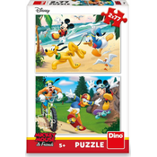 Dino miki sportista, puzzle set 2x77 delova ( 11016 )