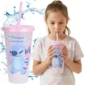 Disney DISNEY Stitch Skodelica za hladne pijače s slamico, potovalna skodelica 700ml