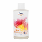 Dove Bath Therapy Glow Bath & Shower Gel gel za tuširanje i pjena za kupanje s mirisom crvene narance i rabarbare 400 ml za žene