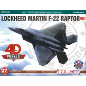 3D sestavljanka Lockheed Martin F-22 Raptor vojaško letalo