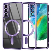 Ovitek Techsuit Luxury Crystal MagSafe za Samsung Galaxy S21 FE 5G - svetlo vijoličen