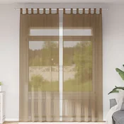 Voile zavjese s petljama 2 kom svijetlosmede 140x260 cm