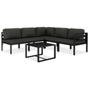 Vidaxl Vrtna sedežna garnitura z blazinami 6-delna aluminij antracitna