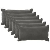 vidaXL Prevleka za blazino 6 pcs HOUTEN Temno siva 40 x 80 cm Žamet