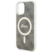 GUESS Maska za telefon iPhone 15 6.1, GUHMP15SH4STW, Magsafe, Braon