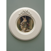 Home Gallery Slika Vintage Zec u okruglom okviru sa štukaturom 17.5cm