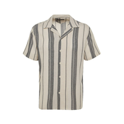 Trendyol Limited Edition Black Regular Fit Striped Textured Summer Shirt