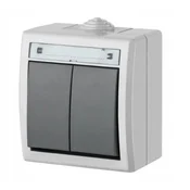 Dvojno stikalo sivo IP55 1202-10 AQUANT