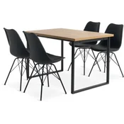 AABENRAA D120 sto topao hrast + 4 KLARUP stolice crna