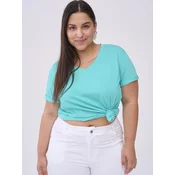 Turquoise V-neck blouse Blue Shadow