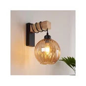 Brilagi - Zidna svetiljka WOOD GLASS 1xE27/60W/230V borovina/crna/dimljeno braon