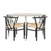 Jedilniški komplet Dallas 4573 (Črna + Bež) 75cm
