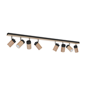 Luster na lanku MUZA 5xE27/15W/230V crna/smeda/bakrena/buk