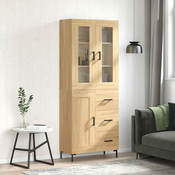 Greatstore Visoka komoda sonoma hrast 69,5x34x180 cm inženirski les