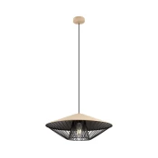 Redo 01-3011 - Luster na sajli GRILL 1xE27/42W/230V precnik 49,5 cm crna/bež