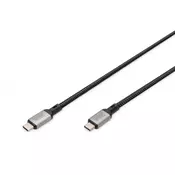 Digitus DB-300443-030-S USB kabel 3 m USB4 Gen 2x2 USB C Črna