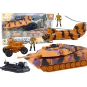 slomart Vojaški set LEAN TOYS: tenk, helikopter, padalec, zvoki