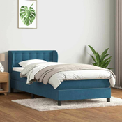 vidaXL vidaXL Box spring postelja z vzmetnico temno modra 80x210 cm žamet, (21792889)