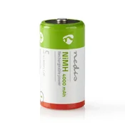 Nedis Polnilna Ni-MH baterija C | 1,2 V DC | 4000 mAh | Prednapolnjen | 2-pretisni omot | HR14 | Zelena/rdeča