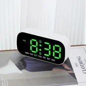 KJB USB LED budilka z dvema alarmoma in petimi ravnmi svetlosti, zelen prikaz