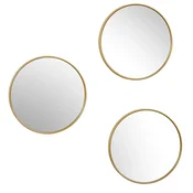 Set 3 OKROGLIH OGLEDAL Toronto 26 cm ZLAT OKVIR