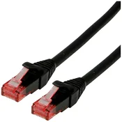 ROLINE Roline 21.15.2554 RJ45 omrežni kabel\, Patch kabel CAT 6 U/UTP 1.50 m črna 1 kos, (20420148)