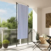 shumee vidaXL Rolo zavesa modro-bela 100x270 cm blago in jeklo