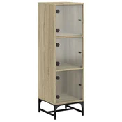 Greatstore Visoka omara s steklenimi vrati sonoma hrast 35x37x120 cm