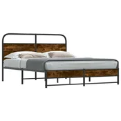 Vidaxl Posteljni okvir brez vzmetnice 150x200 cm dim. hrast inž. les