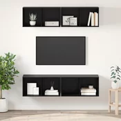 Set TV komoda Zidne 4 pcs Crni hrast 37 x 37 x 72 cm