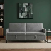 vidaXL Sofa s shrambo Temno siva 192 x 78 x 87 cm Poliester