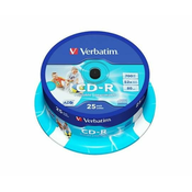 Verbatim CD-R 80 52x PRINT. spindl 25pck/BAL