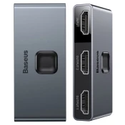 Baseus dvosmjerni prekidač razdjelnik HDMI - 2x HDMI 4K / 30 Hz (CAHUB-BC0G): sivi