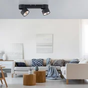 LED-stropna svetilka PURE NOLA, z dvema žarnicama, črna - Dnevna soba/jedilnica - Sodobni - Kovina