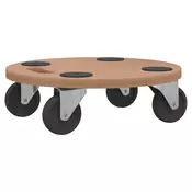 Vidaxl vidaXL Vozički s platformo, 2 kosa, okrogli, material na osnovi lesa
