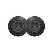 Reblig - Dupla retro kucna uticnica sa okvirom SCHUKO 230V antracitna
